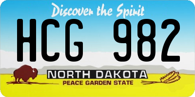 ND license plate HCG982