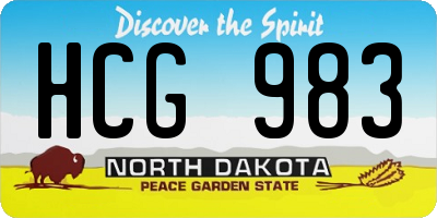 ND license plate HCG983