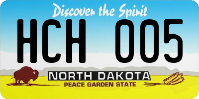 ND license plate HCH005