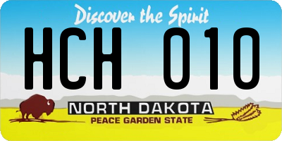 ND license plate HCH010
