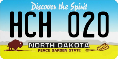 ND license plate HCH020