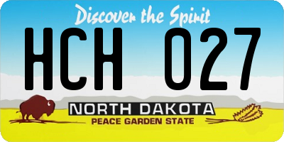 ND license plate HCH027