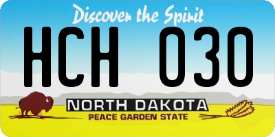 ND license plate HCH030