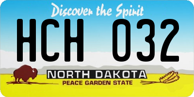 ND license plate HCH032