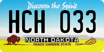 ND license plate HCH033