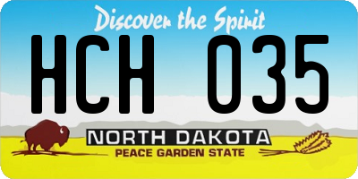 ND license plate HCH035