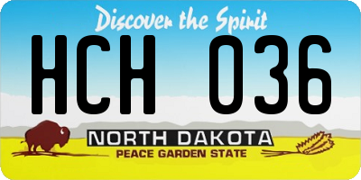 ND license plate HCH036