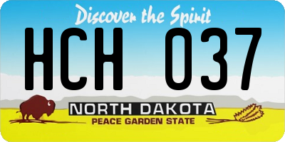 ND license plate HCH037