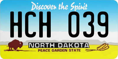 ND license plate HCH039