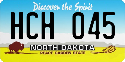 ND license plate HCH045
