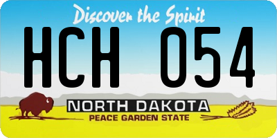 ND license plate HCH054