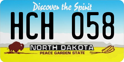 ND license plate HCH058