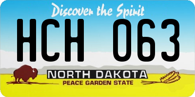 ND license plate HCH063
