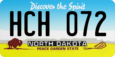 ND license plate HCH072