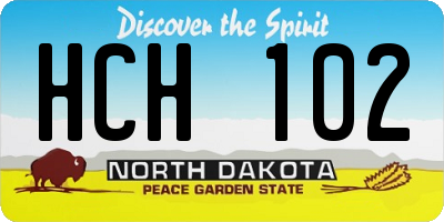 ND license plate HCH102