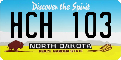 ND license plate HCH103