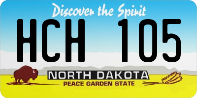 ND license plate HCH105