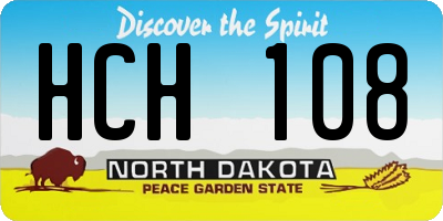 ND license plate HCH108