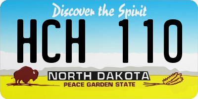 ND license plate HCH110