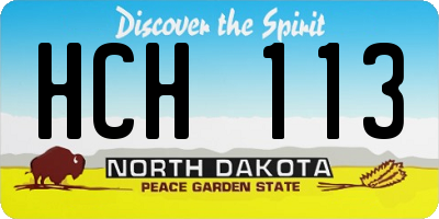 ND license plate HCH113