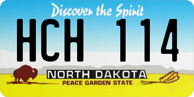 ND license plate HCH114