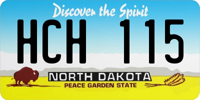 ND license plate HCH115