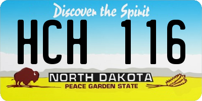 ND license plate HCH116