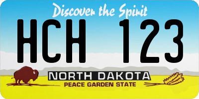 ND license plate HCH123