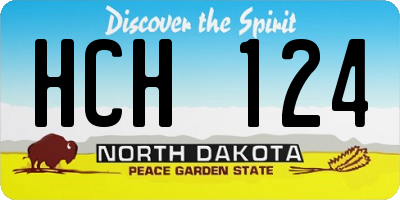 ND license plate HCH124