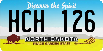 ND license plate HCH126