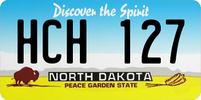 ND license plate HCH127