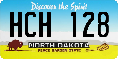 ND license plate HCH128