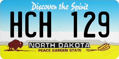 ND license plate HCH129