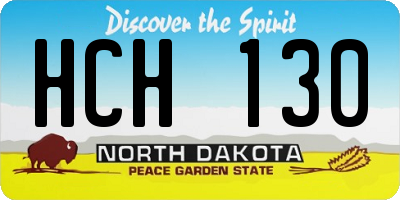 ND license plate HCH130