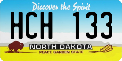 ND license plate HCH133