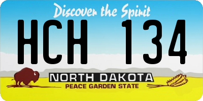 ND license plate HCH134