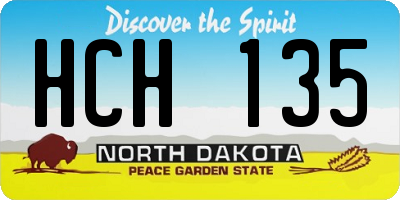 ND license plate HCH135