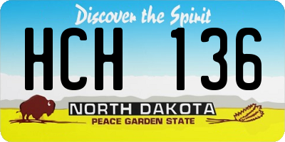 ND license plate HCH136