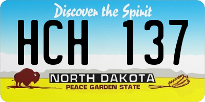 ND license plate HCH137