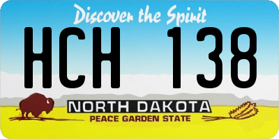 ND license plate HCH138