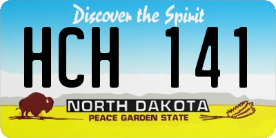 ND license plate HCH141