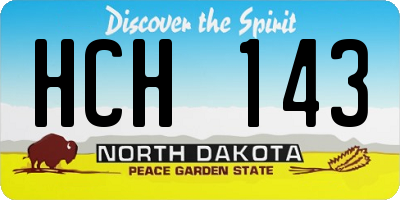 ND license plate HCH143