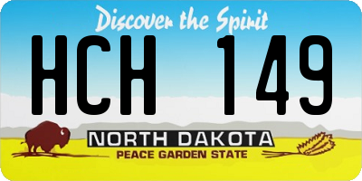 ND license plate HCH149