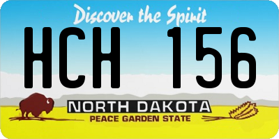 ND license plate HCH156