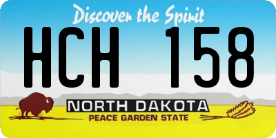 ND license plate HCH158