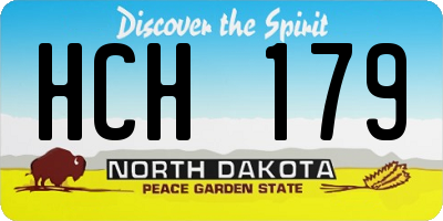 ND license plate HCH179