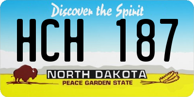 ND license plate HCH187