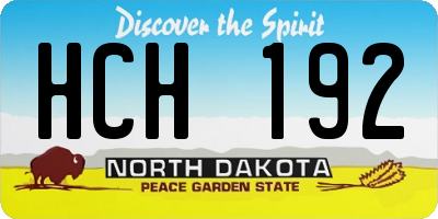 ND license plate HCH192