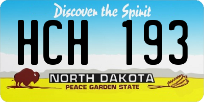 ND license plate HCH193