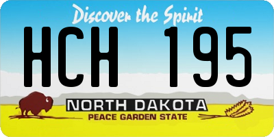 ND license plate HCH195